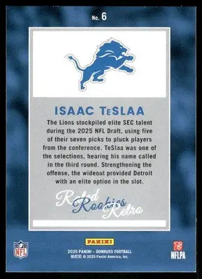 2025 Panini Donruss Rated Rookies Retro Isaac TeSlaa #6 Football - Football Card Single
