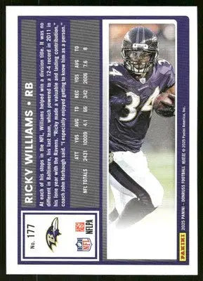 2025 Panini Donruss Ricky Williams #177 Football - Football Card Single