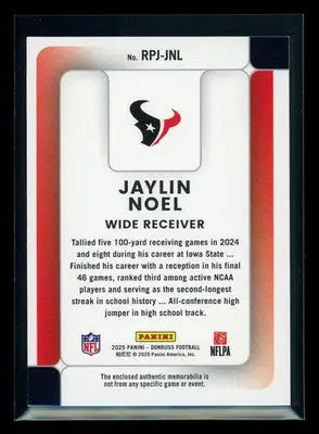 2025 Panini Donruss Rookie Phenom Jerseys Jaylin Noel #RPJ-JNL Jersey Patch - Other