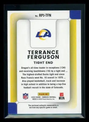 2025 Panini Donruss Rookie Phenom Jerseys Terrance Ferguson #RPJ-TFN Jersey Mem
