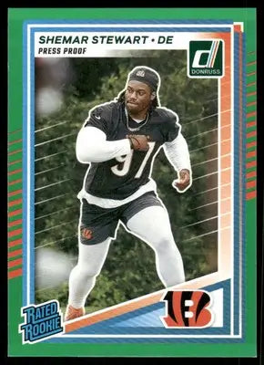 2025 Panini Donruss Shemar Stewart #393 Press Proof Green Football - Football Card Single