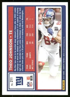2025 Panini Donruss Theo Johnson #211 Football - Football Card Single