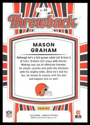 2025 Panini Donruss Throwback Mason Graham #40 Football - Football Card Single