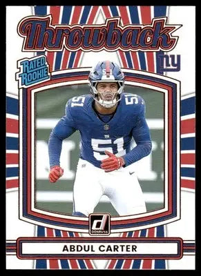 2025 Panini Donruss Throwback Rated Rookie Abdul Carter #49 Rated Rookie - Football Card Single