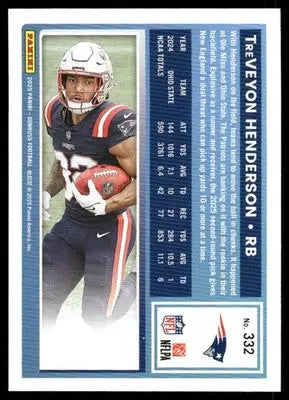 2025 Panini Donruss TreVeyon Henderson #332 Football - Football Card Single