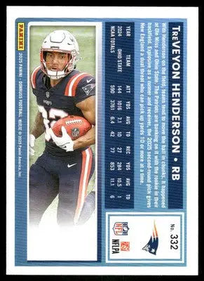 2025 Panini Donruss TreVeyon Henderson #332 Press Proof Green Football - Football Card Single