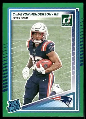 2025 Panini Donruss TreVeyon Henderson #332 Press Proof Green Football - Football Card Single