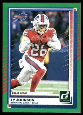 2025 Panini Donruss Ty Johnson #140 Press Proof Green Football - Football Card Single