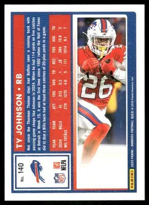 2025 Panini Donruss Ty Johnson #140 Press Proof Green Football - Football Card Single