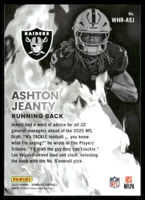 2025 Panini Donruss White Hot Rookies Ashton Jeanty #WHR-ASJ RC Football - Football Card Single