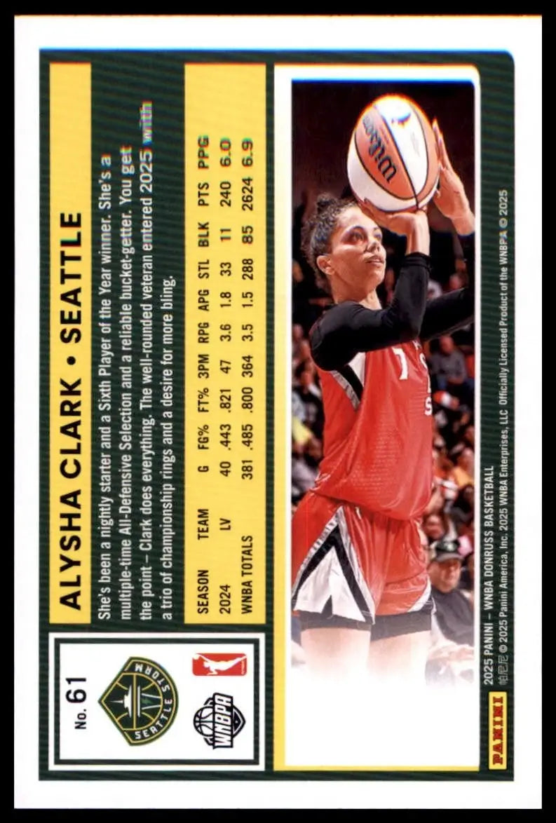 2025 Panini Donruss WNBA - Alysha Clark #61 - Basketball Card Single