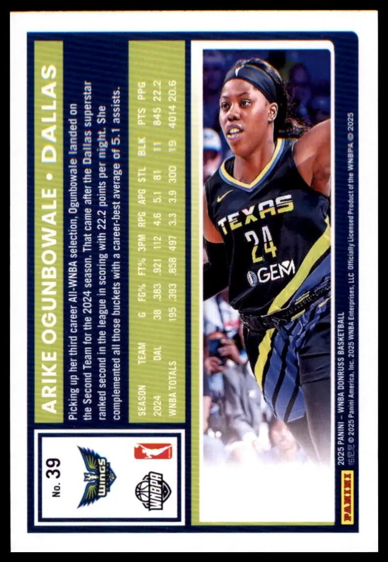 2025 Panini Donruss WNBA - Arike Ogunbowale #39 - Basketball Card Single