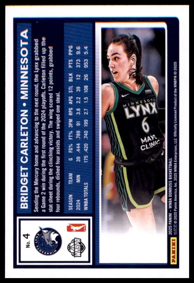 2025 Panini Donruss WNBA - Bridget Carleton #4 - Basketball Card Single