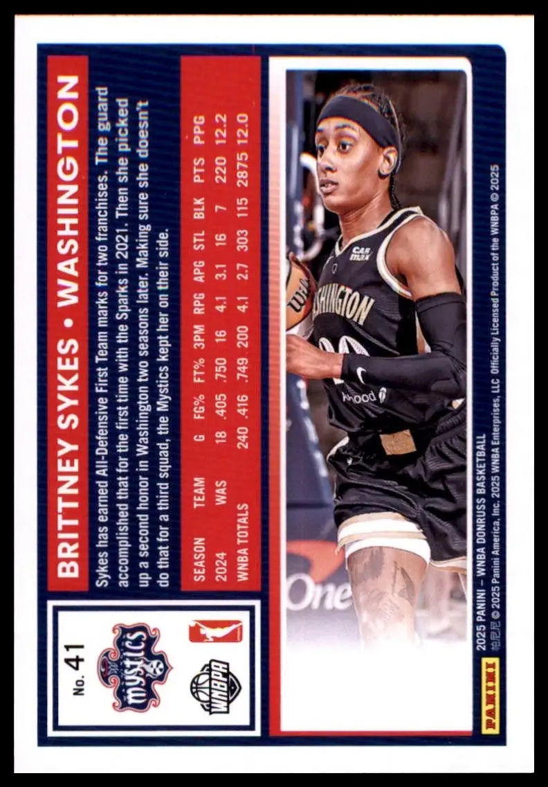 2025 Panini Donruss WNBA - Brittney Sykes #41 - Basketball Card Single