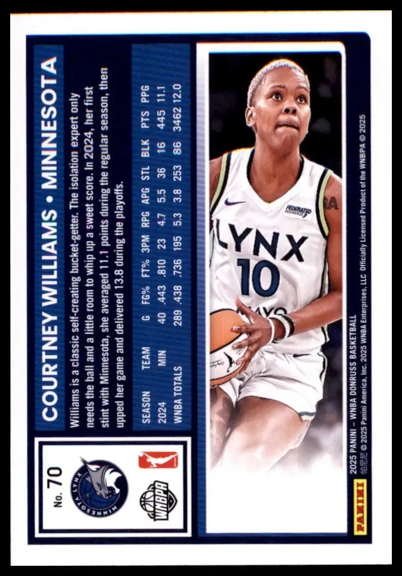 2025 Panini Donruss WNBA - Courtney Williams #70 - Basketball Card Single