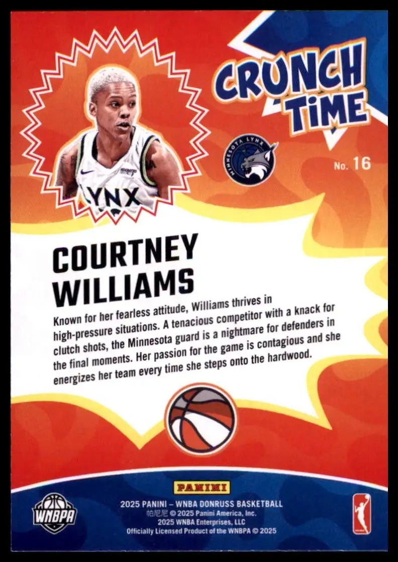 2025 Panini Donruss WNBA - Crunch Time Courtney Williams #16 - Basketball Card Single
