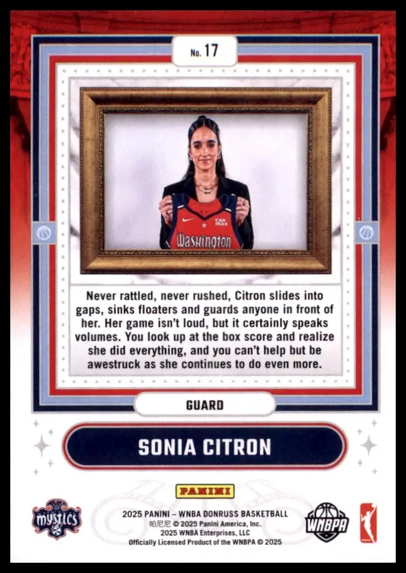 2025 Panini Donruss WNBA - Franchise Features Sonia Citron #17 (RC) - Basketball Card Single