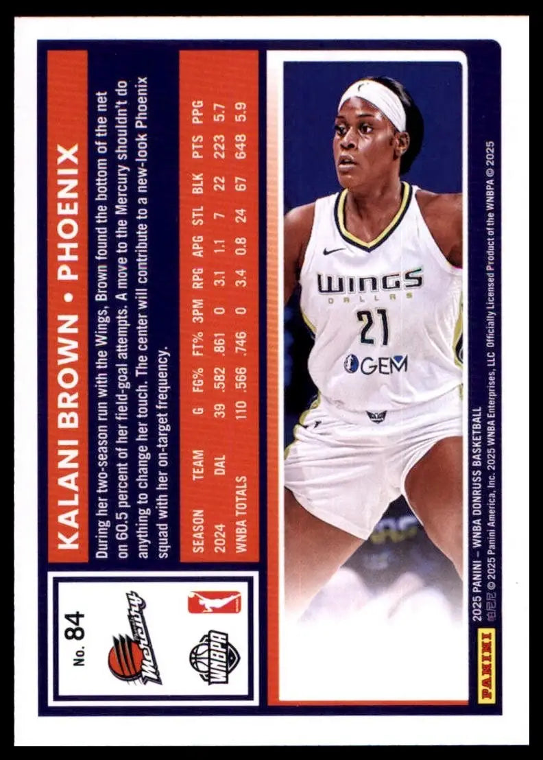 2025 Panini Donruss WNBA - Kalani Brown #84 - Basketball Card Single