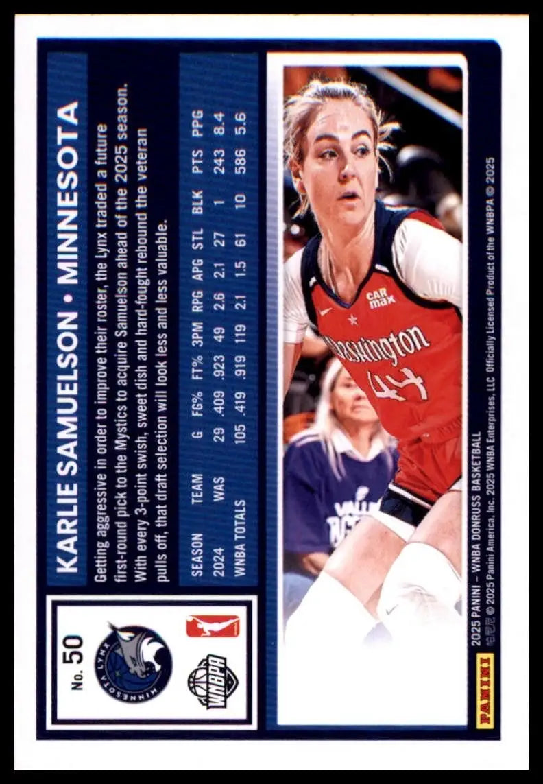 2025 Panini Donruss WNBA - Karlie Samuelson #50 - Basketball Card Single