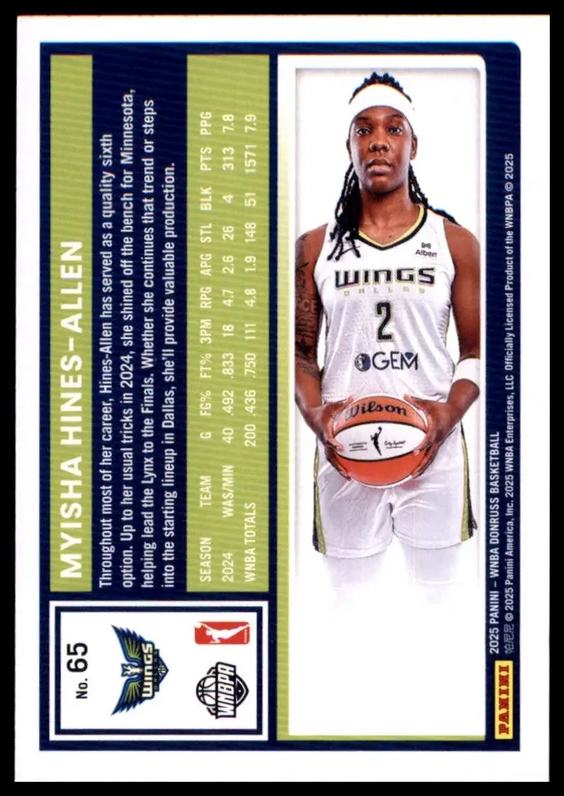 2025 Panini Donruss WNBA - Myisha Hines-Allen #65 - Basketball Card Single