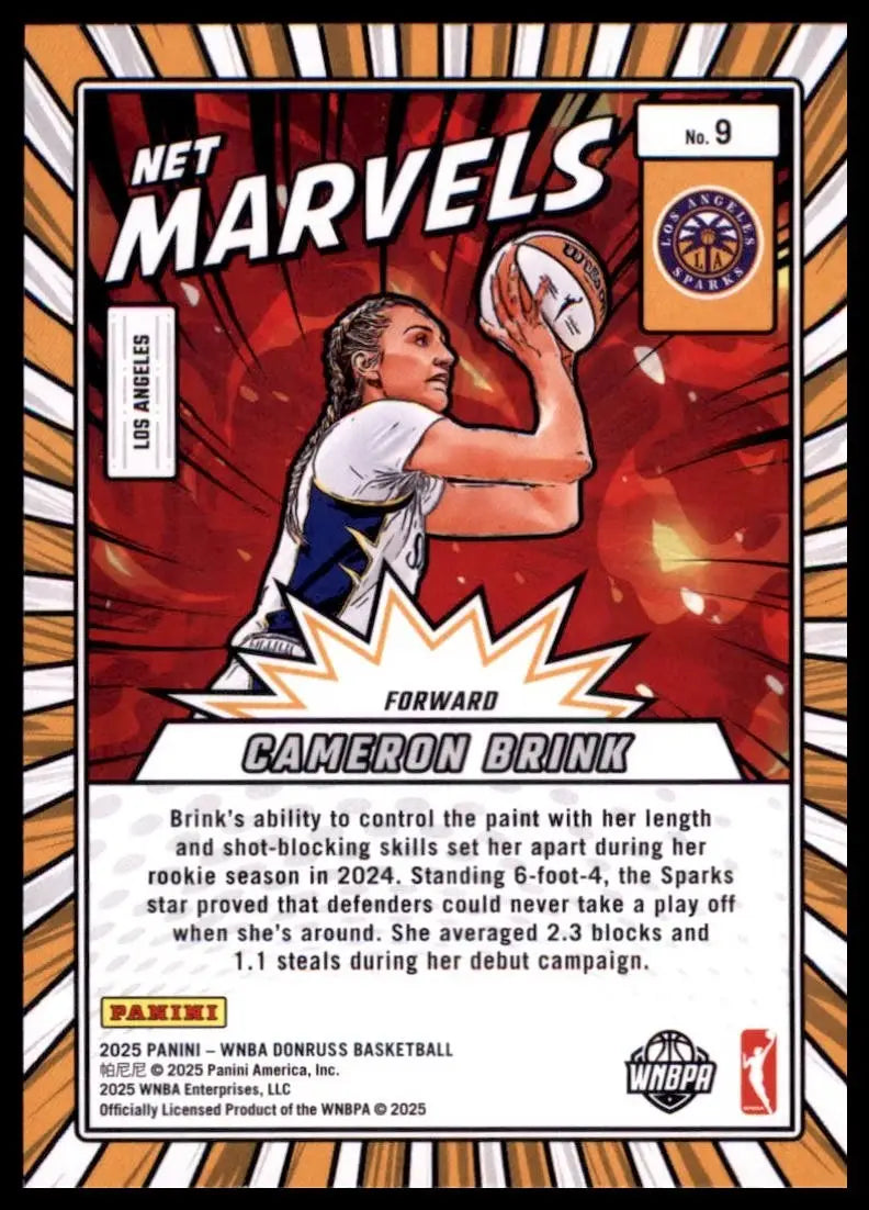 2025 Panini Donruss WNBA - Net Marvels Cameron Brink #9 - Basketball Card Single