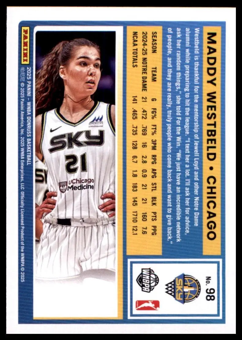 2025 Panini Donruss WNBA - Rated Rookie Maddy Westbeld #98 (RC) - Basketball Card Single