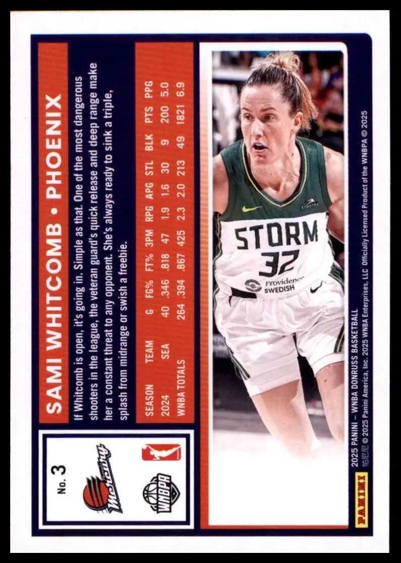 2025 Panini Donruss WNBA - Sami Whitcomb #3 Holo - Basketball Card Single