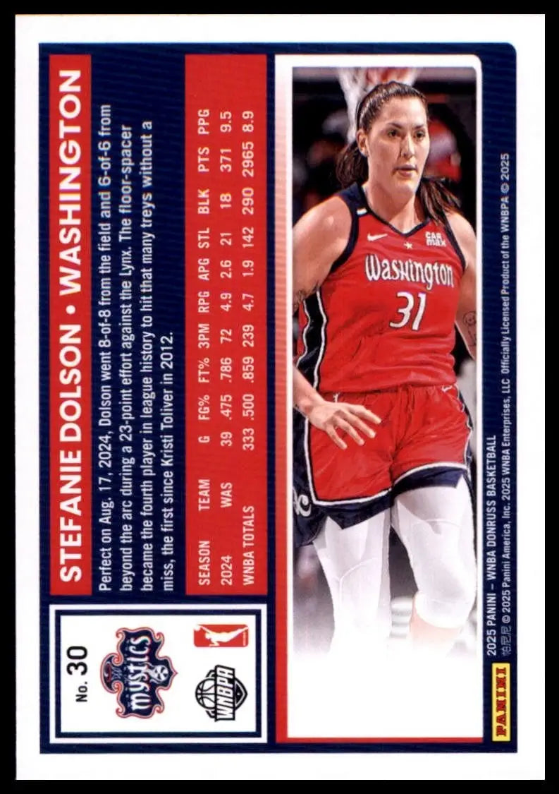 2025 Panini Donruss WNBA - Stefanie Dolson #30 - Basketball Card Single