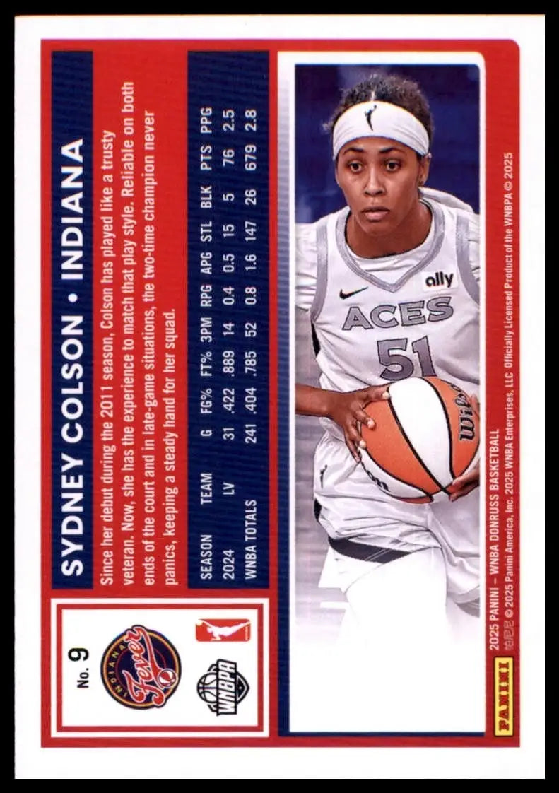 2025 Panini Donruss WNBA - Sydney Colson #9 - Basketball Card Single