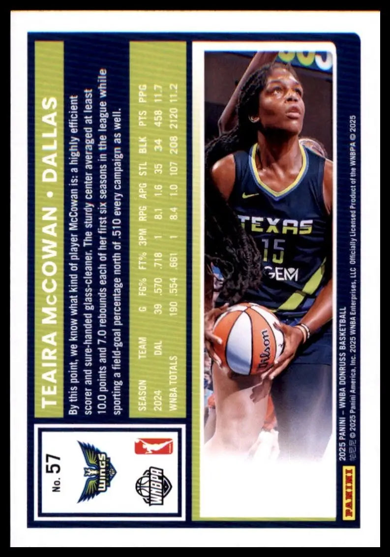 2025 Panini Donruss WNBA - Teaira McCowan #57 - Basketball Card Single