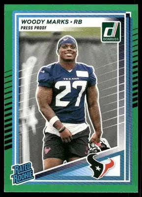2025 Panini Donruss Woody Marks #377 Press Proof Green Football - Football Card Single