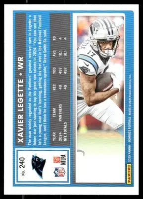 2025 Panini Donruss Xavier Legette #240 Football - Football Card Single