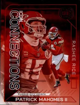 2025 Panini Icon Red Foil Icon Connections IC-6 patrick mahomes II Rashee Rice