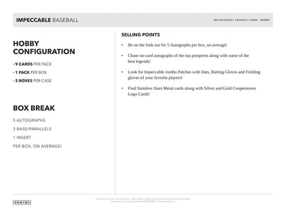 2025 Panini Impeccable Baseball Hobby Box | Columbia Sports Cards