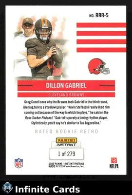 2025 Panini Instant DILLON GABRIEL #RRR-5 Rated Rookie Retro #/279 Browns - Football Card Single