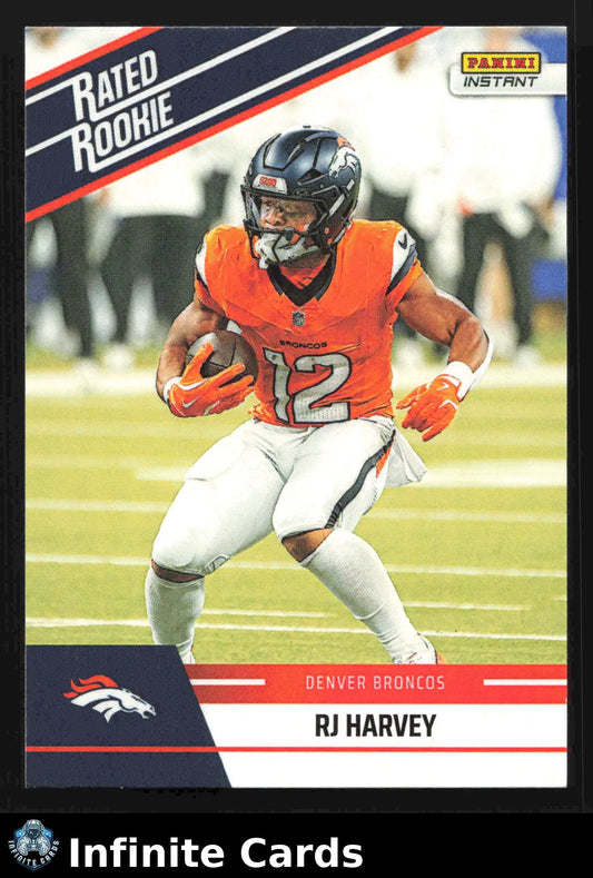 2025 Panini Instant Football RJ HARVEY #RRR-21 Rated Rookie Retro #/279 Broncos - Football Card Single