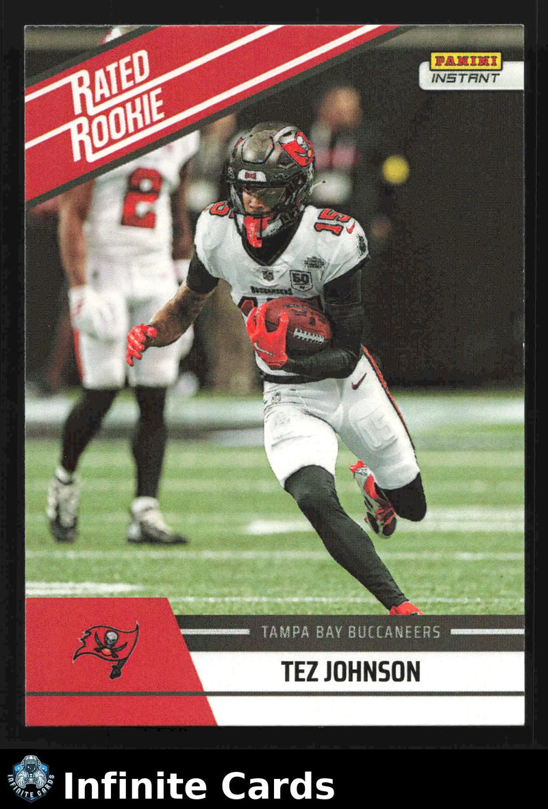 2025 Panini Instant Football TEZ JOHNSON #RRR-25 Rated Rookie Retro #/279 - Football Card Single