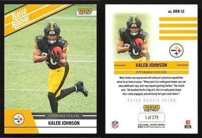 2025 Panini Instant KALEB JOHNSON #RRR-12 #/279 Pittsburgh Steelers RC - Football Card Single