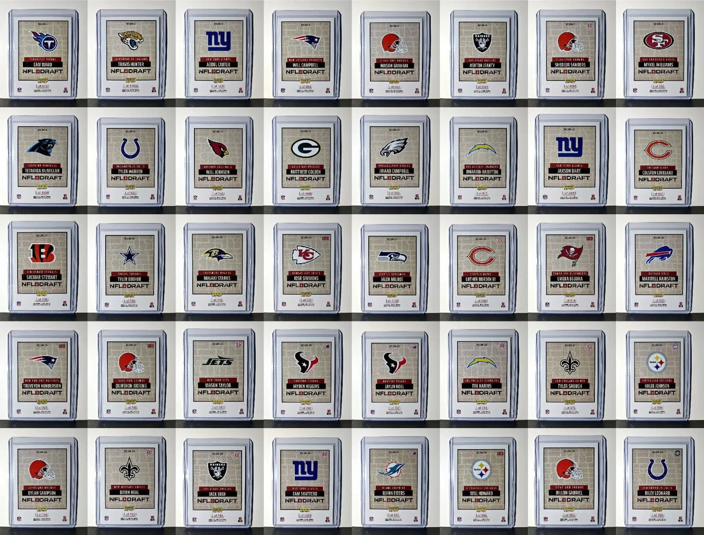 2025 Panini Instant NFL Draft Night Complete 40 Card Football Set - Football Card Single