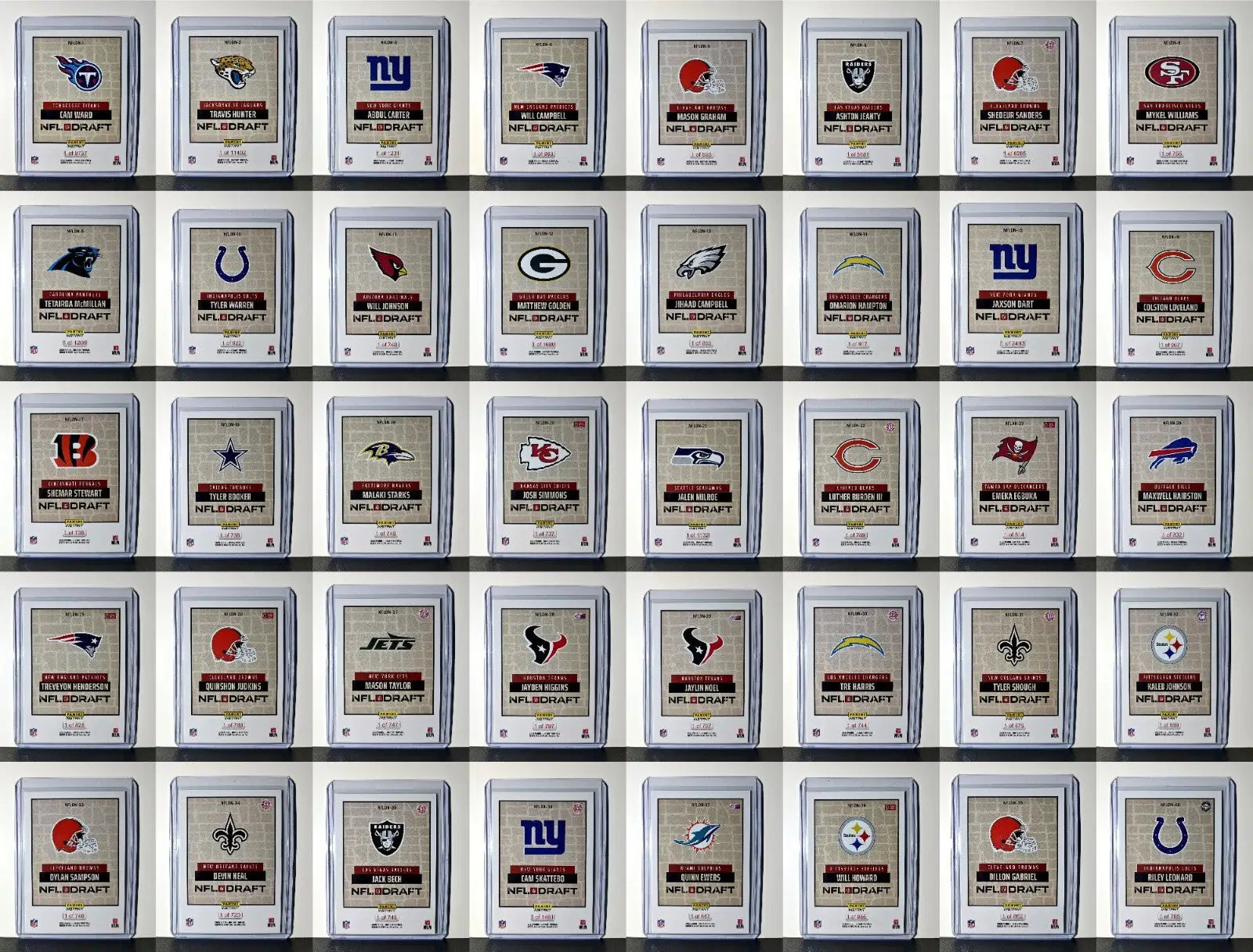 2025 Panini Instant NFL Draft Night Complete 40 Card Football Set - Football Card Single
