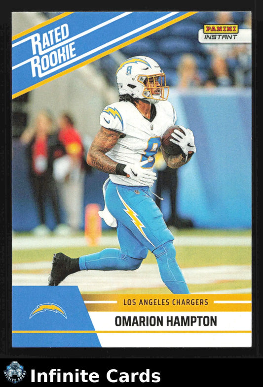 2025 Panini Instant OMARION HAMPTON #RRR-16 Rated Rookie Retro #/279 Chargers RC
