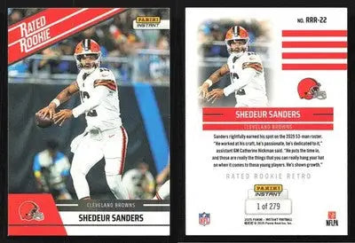 2025 Panini Instant SHEDEUR SANDERS #RRR-22 Rated Rookie Retro #/279 Browns - Football Card Single
