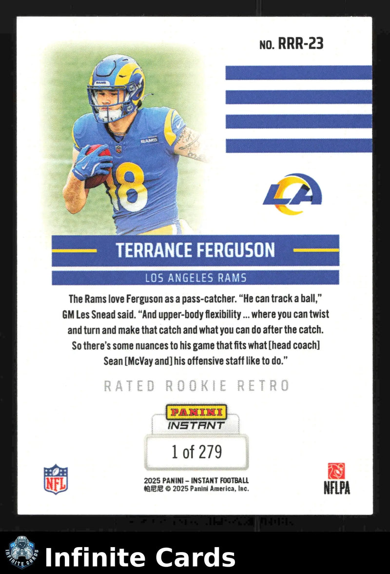 2025 Panini Instant TERRANCE FERGUSON #RRR-23 Rated Rookie Retro Rams RC - Football Card Single