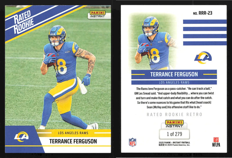 2025 Panini Instant TERRANCE FERGUSON #RRR-23 Rated Rookie Retro Rams RC - Football Card Single