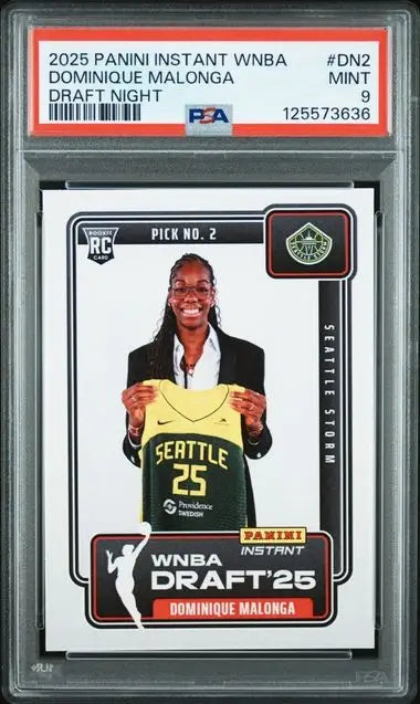 2025 Panini Instant WNBA Draft Night #DN2 Dominique Malonga RC Rookie PSA 9 - Basketball Card Single