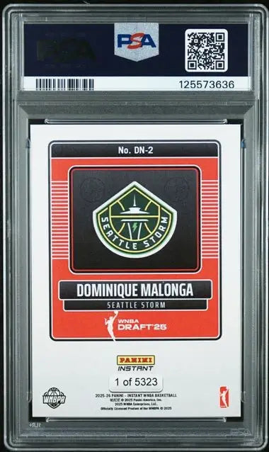2025 Panini Instant WNBA Draft Night #DN2 Dominique Malonga RC Rookie PSA 9 - Basketball Card Single