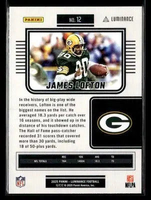 2025 Panini Luminance #12 James Lofton - Football Card Single