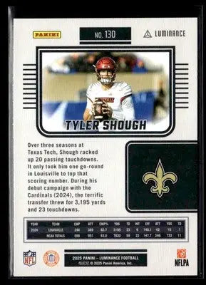 2025 Panini Luminance #130 Tyler Shough RC New Orleans Saints - Football Card Single