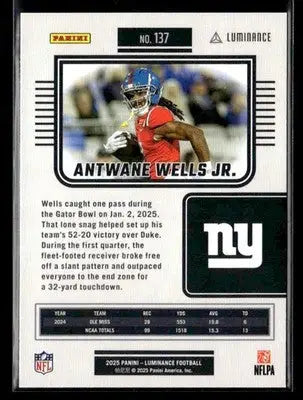 2025 Panini Luminance #137 Antwane Wells Jr. - Football Card Single
