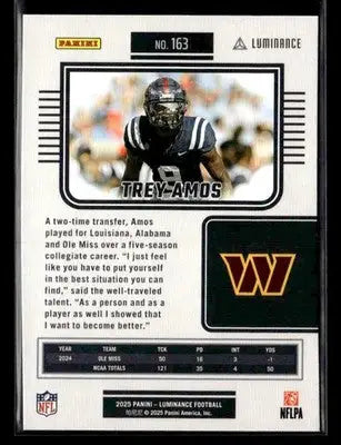 2025 Panini Luminance #163 Trey Amos - Football Card Single